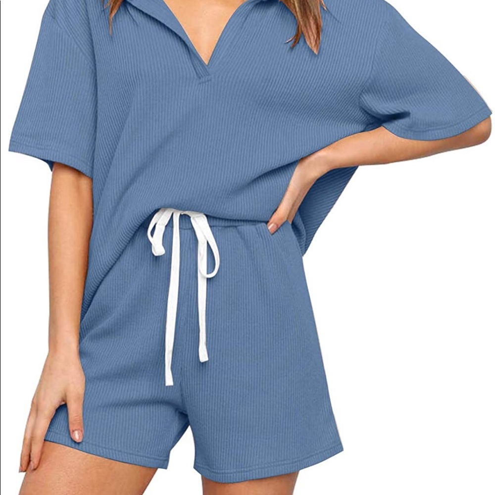 ZESICA Ribbed Loungewear Set